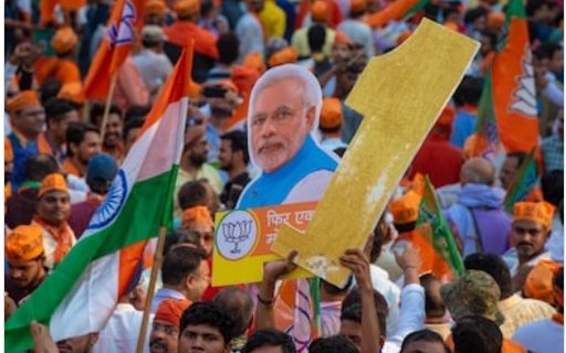 India, BJP workers`s celebration on victory