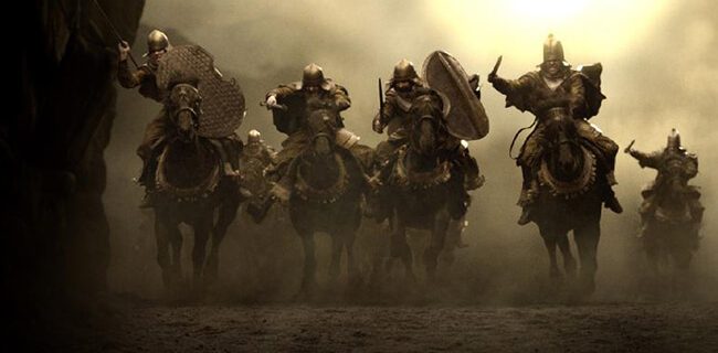 غزوہ بدر،تصوراتی منظر، کفارکافوجی دستہ آرہا ہے