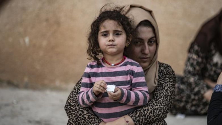 مہاجر شامی ماں اور بیٹی