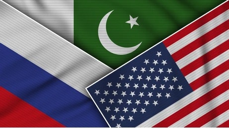 پاکستان ، امریکا ، روس کے پرچم